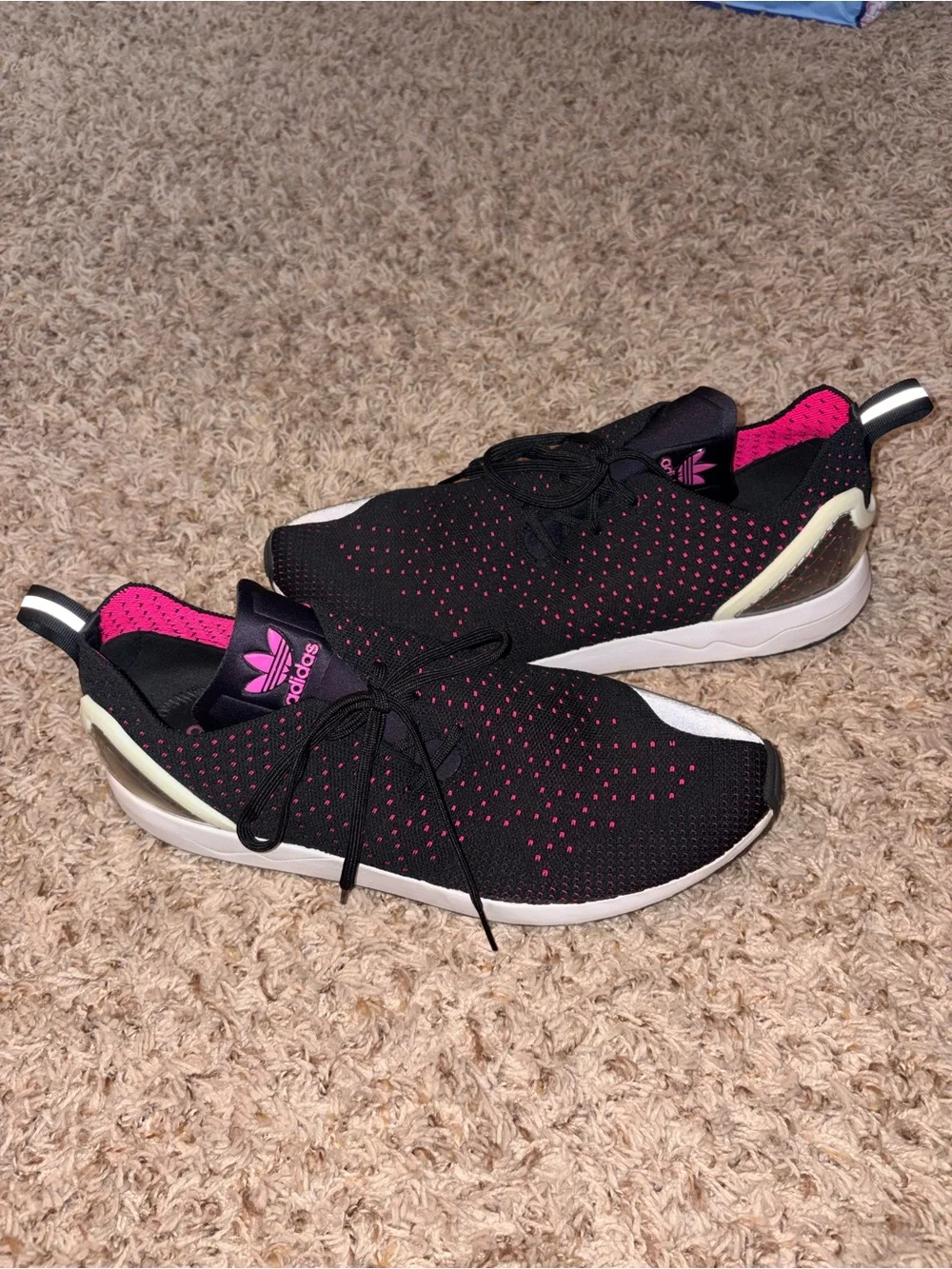 adidas | Black and Pink Slip-On Athletic Sneakers